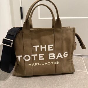 Marc Jacobs Olive Green Tote Bag with Black Strap